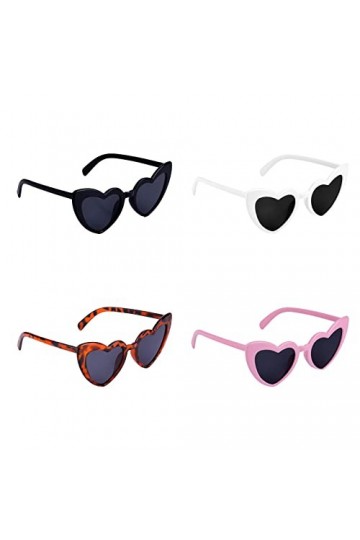 KINBOM Lunettes de Soleil en Forme de Cour 70s Vintage Cat Eye Frames Retro Heart Lunettes de Soleil Summer Party Beach Carna