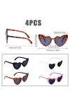 KINBOM Lunettes de Soleil en Forme de Cour 70s Vintage Cat Eye Frames Retro Heart Lunettes de Soleil Summer Party Beach Carna
