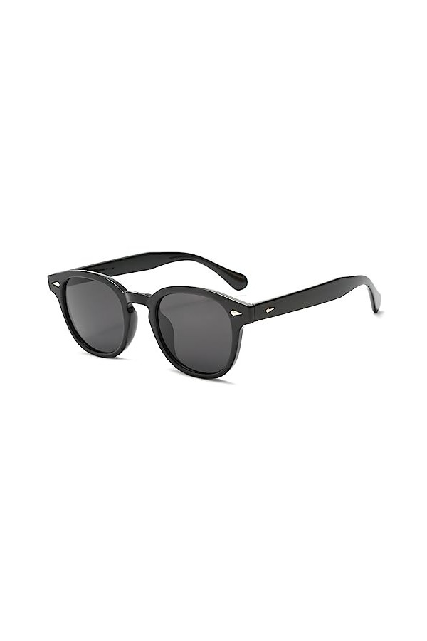 YAMEIZE Lunettes de Soleil Rondes Polarisé Tendance pour - Femmes Hommes Lunettes Ovales Classiques Lunettes de vue Vintage L