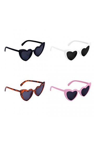 KINBOM Lunettes de Soleil en Forme de Cour 70s Vintage Cat Eye Frames Retro Heart Lunettes de Soleil Summer Party Beach Carna