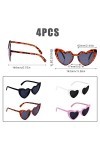 KINBOM Lunettes de Soleil en Forme de Cour 70s Vintage Cat Eye Frames Retro Heart Lunettes de Soleil Summer Party Beach Carna