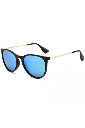 Long Keeper Lunette de Soleil Ronde Polarisée pour Femme Homme, Classique Rétro Lunettes Vintage Unisexe Protección UV400 pou