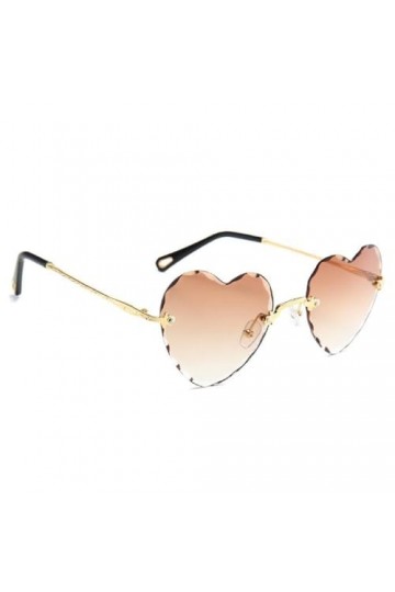 LIUTIAOP Lunettes de soleil en forme de cœur pour femmes lunettes de soleil sans monture coeur lunettes de soleil coeur lunet