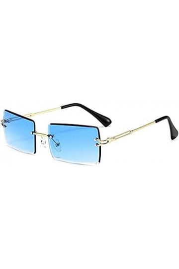 Youning Lunettes de soleil vintage sans monture pour homme et femme Mode rétro Rectangle Lunettes de soleil dété Plage Outdo