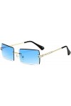 Youning Lunettes de soleil vintage sans monture pour homme et femme Mode rétro Rectangle Lunettes de soleil dété Plage Outdo