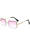 Youning Lunettes de soleil vintage sans monture pour homme et femme Mode rétro Rectangle Lunettes de soleil dété Plage Outdo