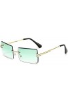 Youning Lunettes de soleil vintage sans monture pour homme et femme Mode rétro Rectangle Lunettes de soleil dété Plage Outdo