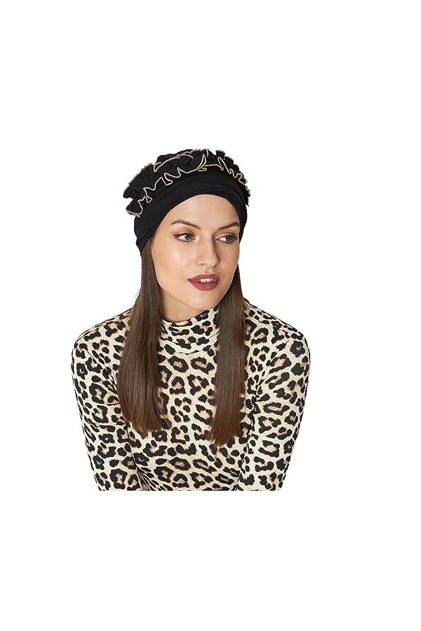 SAKUCHI Bonnet Chimio à Volants pour Les Patients atteints de Cancer ayant Une Perte de Cheveux, Couvre-Chef en Bambou Doux e