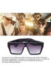 Jopwkuin Lunettes de Soleil Carrées, Légères et Confortables, PC, Violet, Gris, dégradé, Cadre, Lunettes de Soleil dextérieu