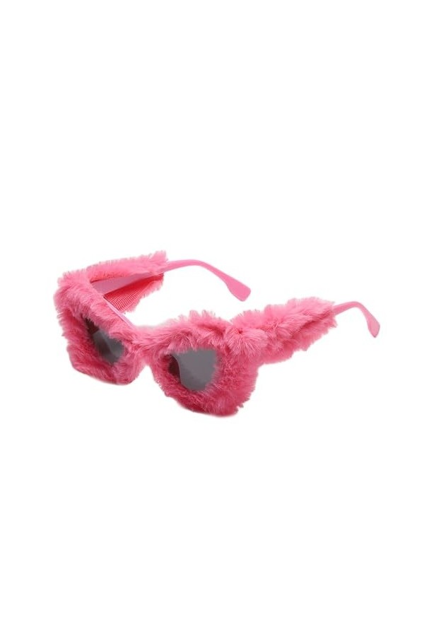 F Fityle Lunettes de pour femmes, en, créatives, pelucheuses, yeux de chat, pour fête de carnaval dhiver, rose