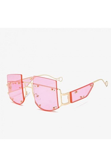 YIERJIU Lunettes Rivet Lunettes de Soleil carrées Vintage Femmes Hommes Marque de Mode rétro célébrité Lunettes de Soleil san