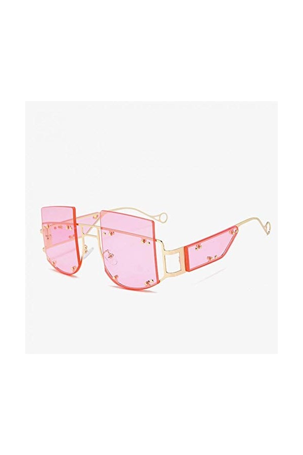YIERJIU Lunettes Rivet Lunettes de Soleil carrées Vintage Femmes Hommes Marque de Mode rétro célébrité Lunettes de Soleil san