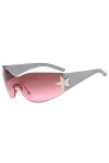 Cadeau dhiver populaire festival y*2k mode hommes femmes étoile enveloppant lunettes de soleil cyclisme sans monture futuris