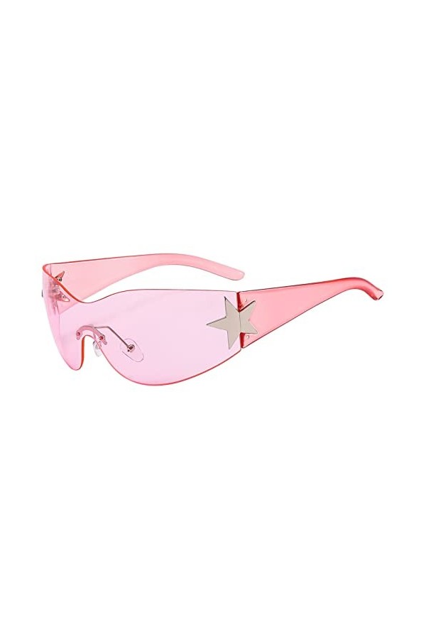 Cadeau dhiver populaire festival y*2k mode hommes femmes étoile enveloppant lunettes de soleil cyclisme sans monture futuris