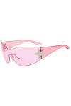 Cadeau dhiver populaire festival y*2k mode hommes femmes étoile enveloppant lunettes de soleil cyclisme sans monture futuris