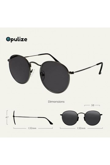 OPULIZE Sol Classique des années 60 Rétro Rond Bronze À Canon Mat Pointes Noirs Hommes Femmes Lecteurs Soleil Lunettes De Lec