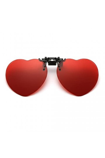 YAMEIZE Funky Cœur Polarisé Clip-on&nbsp;Love Heart - Lunettes de Soleil pour Femmes et Hommes Lunettes Funny en Forme de Cœur Fli