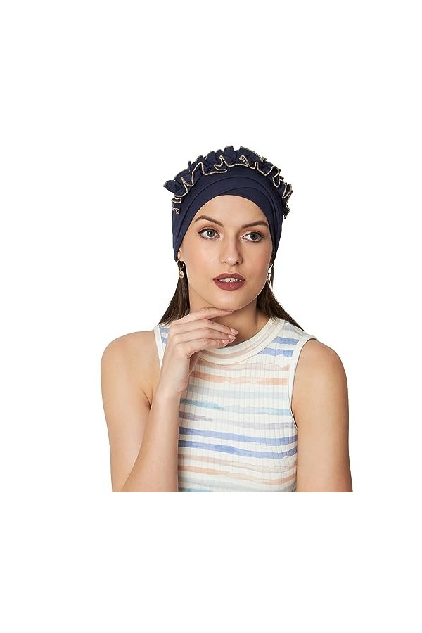 SAKUCHI Bonnet Chimio à Volants pour Les Patients atteints de Cancer ayant Une Perte de Cheveux, Couvre-Chef en Bambou Doux e