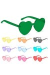 Cosy Living Lot de 10 paires de lunettes de soleil en forme de cœur - Rétro transparent - Lunettes de soleil en forme de cœur