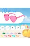 Cosy Living Lot de 10 paires de lunettes de soleil en forme de cœur - Rétro transparent - Lunettes de soleil en forme de cœur