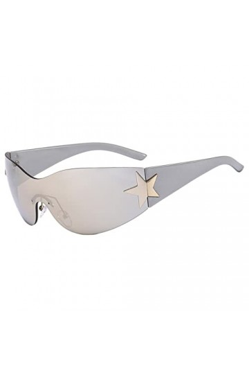 Dorjuli Y2K Punk Lunettes de soleil tendance surdimensionnées classiques miroir lunettes de soleil rondes drôles lunettes de 