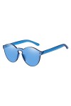 2023 Nouveau Verres sans Monture Bleu Lunettes De Soleil Femme Transparent en Plastique Lunettes Style Lunettes De Soleil Fem