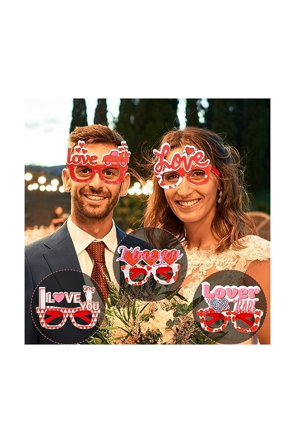 ibasenice 4 Pcs Amour Lunettes Femmes Lunettes De Soleil Rouge Lunettes Lunettes Cadres En Verre Pour Femme Valentines Lunett