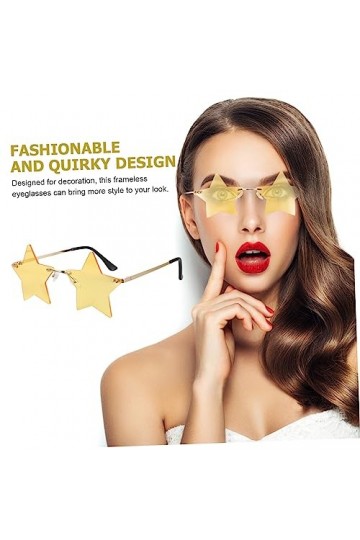 ABOOFAN Lunettes De Soleil Drôles Pour Femmes Lunettes De Soleil Sans Monture Lunettes De Soleil Étoiles Lunettes Étoiles Lun