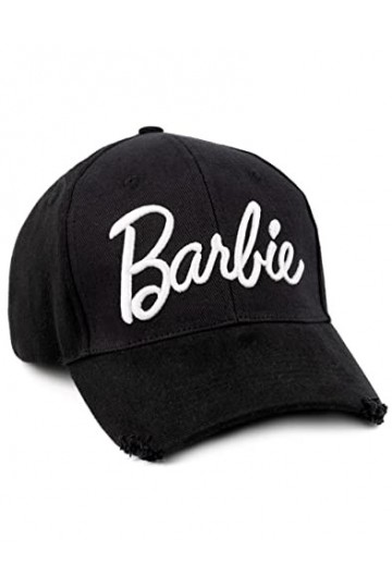 Barbie Cap Adults Adolescents Femmes Broidered Logo Black Hat One Size Taille Unique