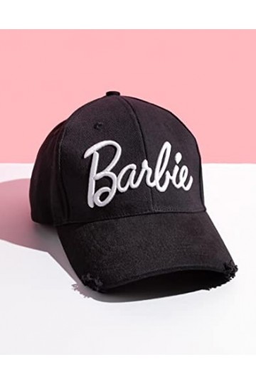 Barbie Cap Adults Adolescents Femmes Broidered Logo Black Hat One Size Taille Unique