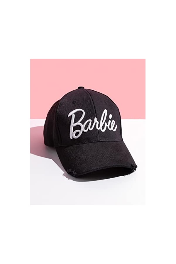 Barbie Cap Adults Adolescents Femmes Broidered Logo Black Hat One Size Taille Unique
