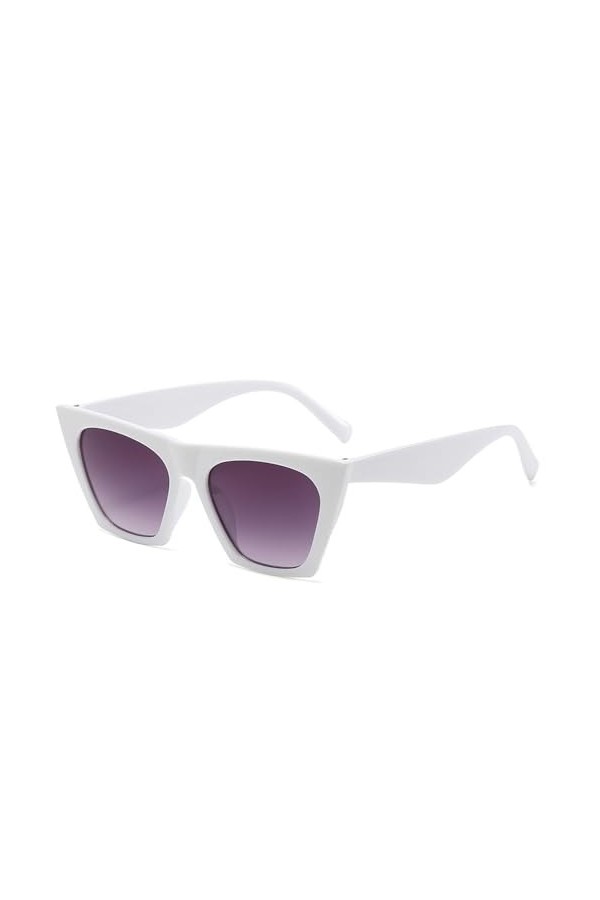 Lunettes De Soleil œil De Chat pour Femmes, Nouvelle Mode, Tendance, Nuances Marron, Uv400, 2023 Color:Blanc 