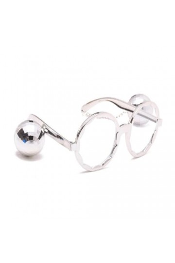 oueyfer Lunettes de soleil rondes en forme de boule à la mode pendentif surdimensionné lunettes pour hommes et femmes drôles 