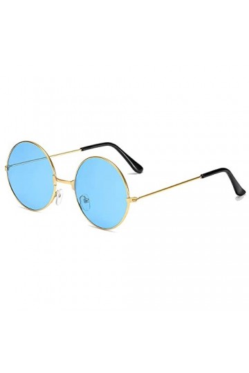 Lunettes De Soleil Rondes Rouges Rétro Femme Lunettes De Soleil pour Femme Homme Alliage Miroir Oculos De Sol Marron Color:Bl