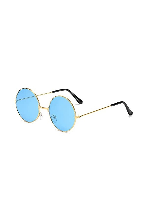 Lunettes De Soleil Rondes Rouges Rétro Femme Lunettes De Soleil pour Femme Homme Alliage Miroir Oculos De Sol Marron Color:Bl