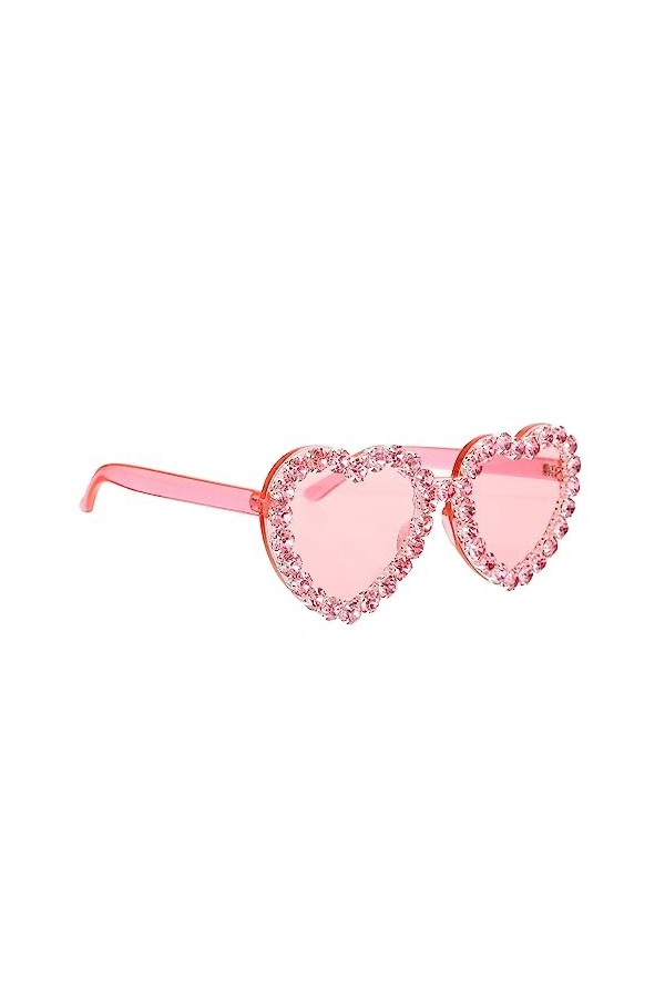 OATIPHO 1 Pc Lunettes De Soleil Lunettes Plage Des Lunettes De Soleil Lunettes Coeur Rose Lunettes De Soleil Ornées De Bijoux