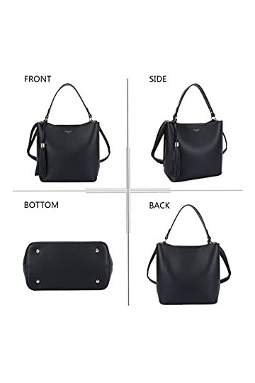 Olivia & Gallantry - Sac à main femme DQ-7429-1+ Cadeau surprise, Sac Cabas Femmes PU Cuir ECO Sac a Main Travail - Noir