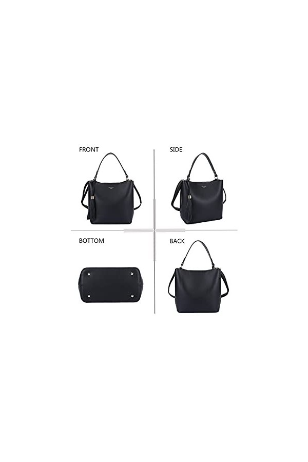 Olivia & Gallantry - Sac à main femme DQ-7429-1+ Cadeau surprise, Sac Cabas Femmes PU Cuir ECO Sac a Main Travail - Noir