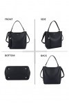 Olivia & Gallantry - Sac à main femme DQ-7429-1+ Cadeau surprise, Sac Cabas Femmes PU Cuir ECO Sac a Main Travail - Noir
