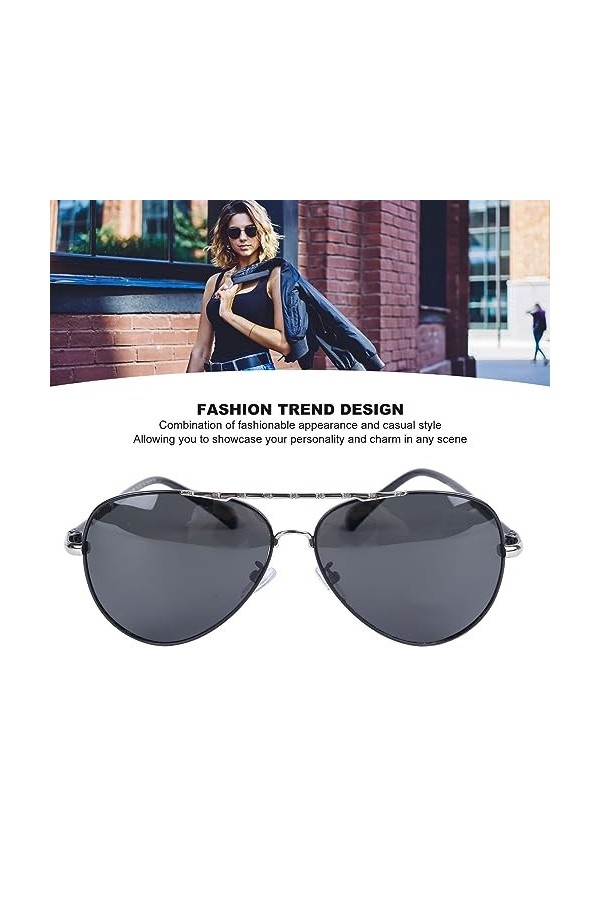 FOLOSAFENAR Lunettes De Soleil Tendance Lunettes De Soleil Grises Noires Filtres Forte Lumière du Soleil Résistant Aux UV Lun