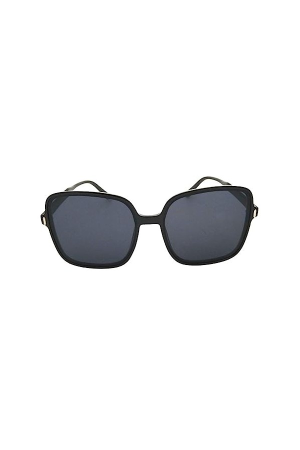 London Design Grandes lunettes de soleil surdimensionnées noires légères à monture carrée pour femme, Noir
