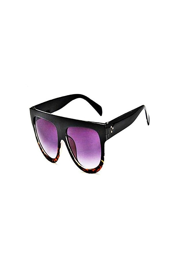 Lunettes de soleil carrées - femme - unisexe - polarisées UV400 - léopard noir - idée cadeau Noël et anniversaire