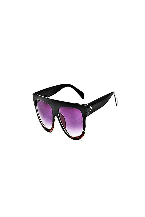 Lunettes de soleil carrées - femme - unisexe - polarisées UV400 - léopard noir - idée cadeau Noël et anniversaire