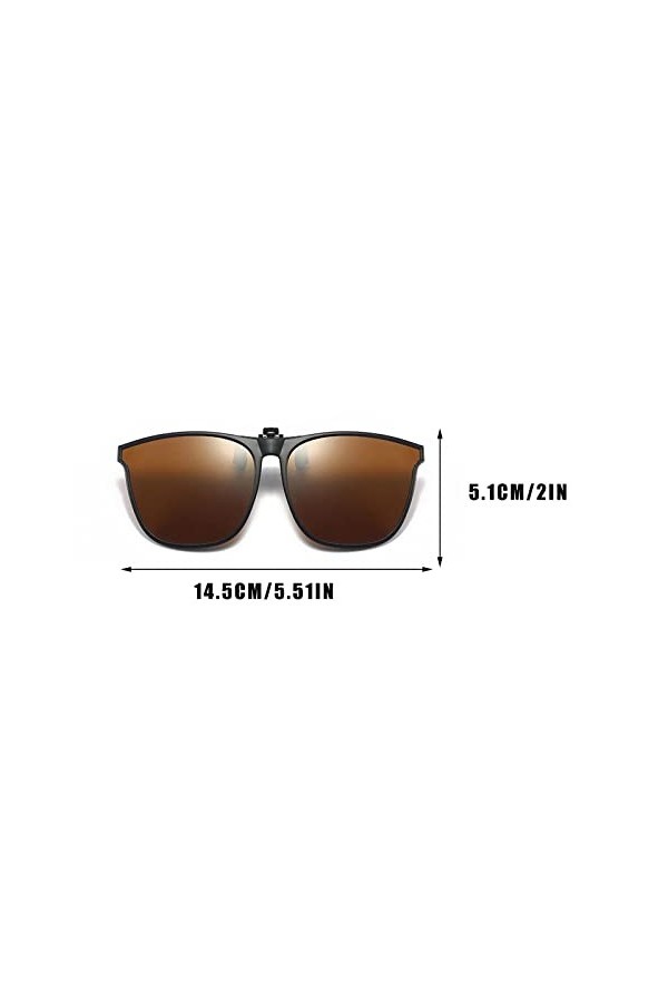 3 paires de lunettes de soleil polarisées à clipser avec clip en métal sans monture Lunettes de soleil protection UV Anti-ébl