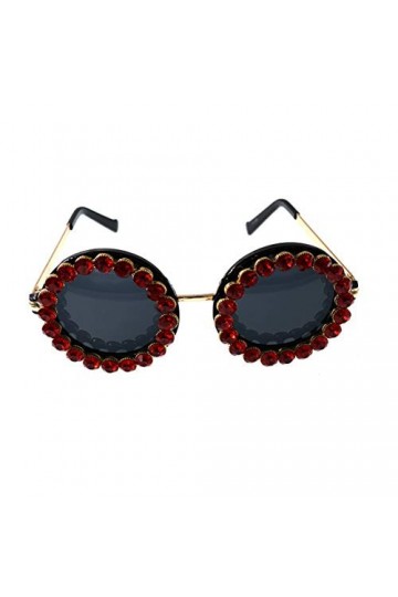 MIKASA Dingziyue Lunettes de Soleil en Cristal pour Femme Forme Ronde Protection UV pour Conduire Voyage Plage dété a