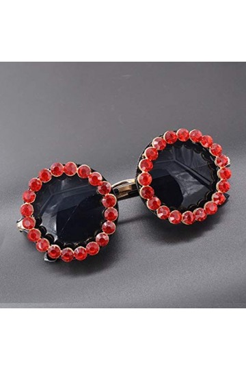 MIKASA Dingziyue Lunettes de Soleil en Cristal pour Femme Forme Ronde Protection UV pour Conduire Voyage Plage dété a