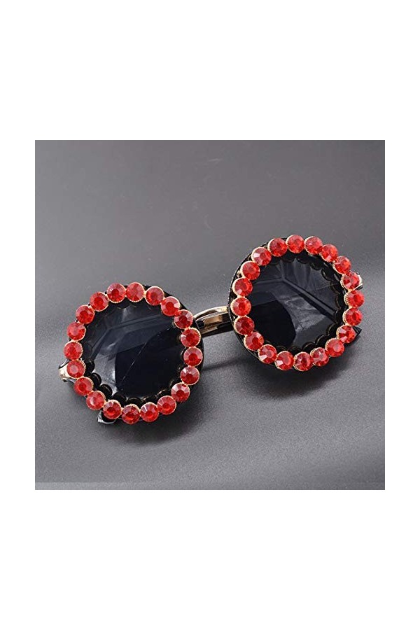 MIKASA Dingziyue Lunettes de Soleil en Cristal pour Femme Forme Ronde Protection UV pour Conduire Voyage Plage dété a