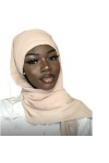 Hijab à enfiler, voile pour femme musulman et 1 cintre + 1 épingle couleur aléatoire Beige 