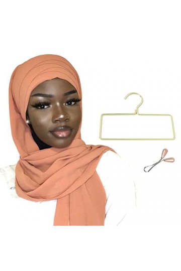 Hijab à enfiler, voile pour femme musulman et 1 cintre + 1 épingle couleur aléatoire Beige 