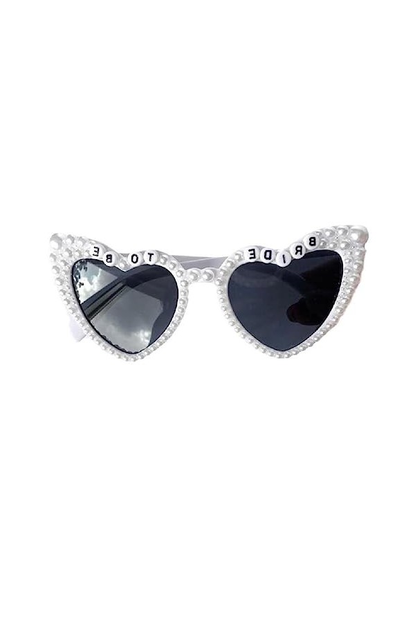 Lunettes de soleil pour femme avec perles pour enterrement de vie de jeune fille, cadeau pour fiançailles, fête, accessoires 